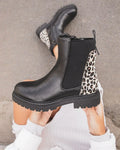 OISLOHÉ Botas Negras Leopardo